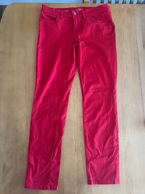 LOFT Straight-Leg Jeans in Bright Red